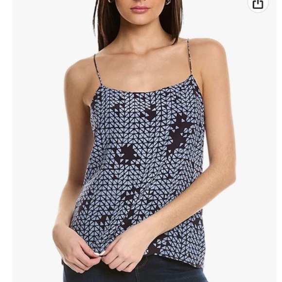 Theory Tops - Theory Silk Blue Camisole Smocked Back Blouse, Large